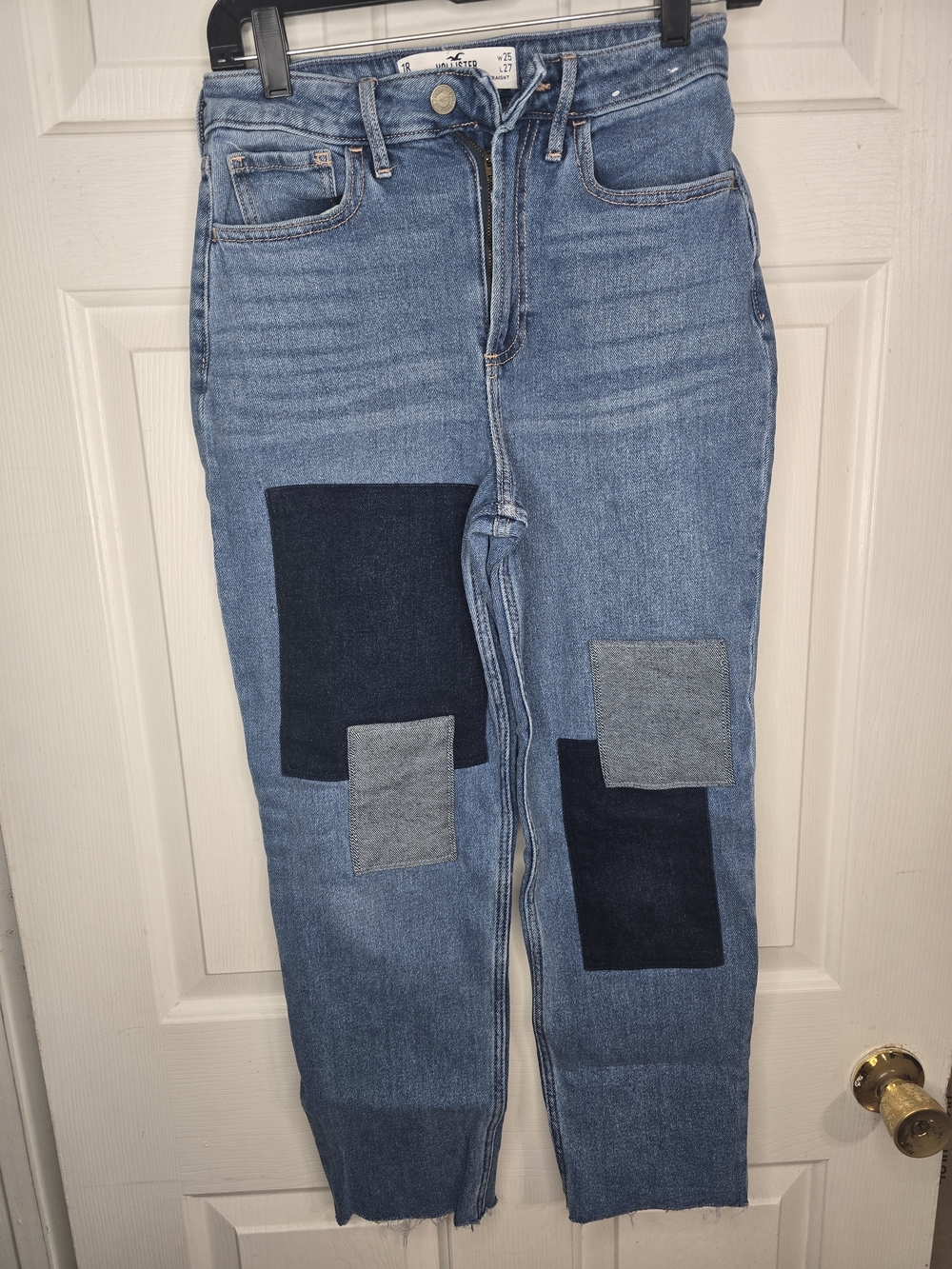 Hollister Blue Patchwork Relaxed Jeans